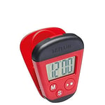 Taylor Kitchen Timer,Professional Portable Digital Timer with Memo Clip and Magnetic Back,Stopwatch Function,Red & Black,4 x 5.5 x 7 cm