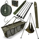 NGT Carp Fishing 60LB Dial Weigh Scales  + XPR FLOATING SLING + STEEL TRIPOD