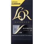 Capsules de café espresso en aluminium, Ristretto, intensité 11