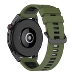Garmin Vivoactive 4 / Galaxy Watch 46mm - Silikon armband 22mm Militärgrönt/Svart