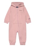 Hooded Rompers Sport Fleece Outerwear Fleece Coveralls Pink Champion