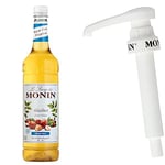 MONIN Premium Hazelnut Sugar Free Syrup 1 L & 10 ml pump for 1 L PET and 25 cl MONIN Premium Syrup bottles