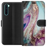 OnePlus Nord Svart Plånboksfodral Lila marmor