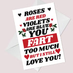 Funny Joke Anniversary Card Poem Valentines Birthday Card For Husband Wife Him