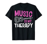 Music Is My Therapy Guitar Rock & Jazz Band Musician T-Shirt