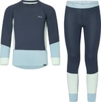 Urberg Juniors' Tree Base Layer Set Blue Nights/stone Blue/celadon, 134/140