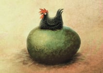 Påskkort - Enkelt Kort - Ruva på ett ägg (Fraktfritt)