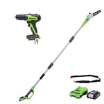 Greenworks 24V 20cm Pole-Saw, 35Nm with 2Ah Battery/Charger