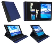 Amazon Fire HD 10 Tablet 10.1" Blue with Black Trim Universal 360 Degree Rotating PU Leather Wallet Case Cover Folio ( 9 - 10 inch ) by Sweet Tech