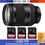 Sony FE 24-240mm f/3.5-6.3 OSS + 3 SanDisk 32GB UHS-II 300 MB/s + Guide PDF 20 techniques pour réussir vos photos