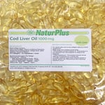 Cod Liver Oil Capsules 1000mg, 30 Capsules, High Strength, Omega 3, NaturPlus