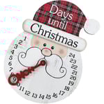 Julåteranvändbar adventskalender, nedräkningskalender Träväggupphängning Jultomten Nedräkning 24 dagars juldekorationer för julhemdekoration