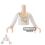 LEGO Elves Mini Figure Torso - White and Gold Filigree Top