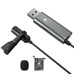 Maono AU-411 Lavalier USB-A Omnidirectional Electret Condenser Microphone with 3.5mm Headphone Jack