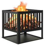 Fire Pit Steel Fireplace Patio Heater Garden Furnace Outdoor Basket vidaXL