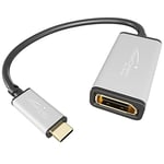KabelDirekt – Adaptateur USB C sur DisplayPort DP – 0,15 m – (jusqu'à 4K/60Hz, USB C 3.1 und Thunderbolt 3, pour MacBook Pro 2016/2017, MacBook 12" et Autres appareils) – PRO Series