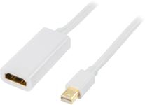 DELTACO mini DisplayPort till HDMI kabel, ha-ho, 1m, vit