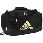 adidas Unisex Defender 4 Small Duffel Bag, Black/Gold Metallic, One Size, Defender 4 Small Duffel Bag