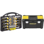 Stanley - STANLEY Screwdriver Set 34 pcs - STHT0-62141 & STST1-75521 Essential 19 Toolbox with Metal latches, Black/Yellow, Inch