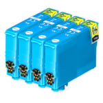 4 Cyan XL Ink Cartridges for Epson WorkForce WF-3620 WF-7620DTWF WF-3640DTWF