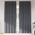 Blackout Gardiner med Top Tape 2 st Super Ljusgrå Sammet