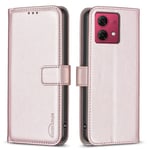 Motorola Moto G84 5G BINFEN COLOR Embossed Plånboksfodral - Roséguld Rosa guld