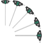 Hex-Plus skruvmejselsats - WERA - 454/5 HF SHK - 5 delar - T-handtag - Ergonomiskt tvåkomponentshandtag
