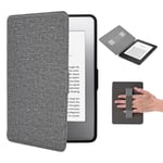 Étui de Protection pour Kindle Paperwhite 4 2018 10th 6" avec dragonne et Fonction Veille Automatique, édition Signature Noir (Gris)