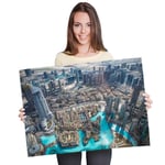 Destination Vinyl Posters A1 - Burj Khalifa Cityscape Dubai Art Print 90 X 60 cm 180gsm satin gloss photo paper #44488