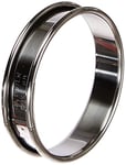 De Buyer - Cercle à tarte rond en inox à bord roulé - 8 x 2 cm - Surface Lisse, Démoulage Facile, Pour des Résultats Sans Défaut et Délicieux, Argent