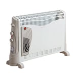 Daewoo Convector Heater 2000W Turbo Fan Electric Radiator With 24H Timer White