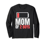 Mom of 2 Boys Funny Mom Surprise From Son Mother's Day Mama Long Sleeve T-Shirt