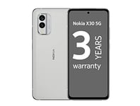 Nokia X30 5G Smartphone, 6GB RAM, 128GB ROM, 6.43” FHD+ AMOLED Display, 90Hz refresh rate, 3 years warranty, OS and monthly security updates, 50MP camera, super-fast 33W charging support - White