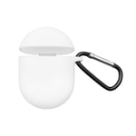 White Silicone Protective Cover Case with Hook for Pixel Buds 2 Earbuds Earphone