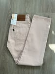 LEVI'S Premium Fresh 501 Original Pale Pink Jeans - 1970s Inspired W26 L28
