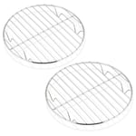 Cooling Rack Set of 2, HaWare 100% Stainless Steel Baking Thick Wire Rack for Cooling/Steaming/Protecting, Mirror Finish & Smooth Edge, & Dishwasher Safe (19cm)