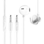 Computer In-ear Wired Headset,okcsc Laptop Games Earphones with microphone,2 Meter Length (White)