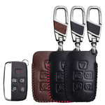MISDH Leather Car Key Case, For Land Rover Freelander Range Rover A8 A9 Discovery Defender, Key Cover Holder Car Styling