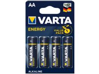 Varta Energy AA, Engångsbatteri, AA, Alkalisk, 1,5 V, 4 styck, 50,5 mm