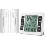 Amir Thermomètre de réfrigérateur, thermomètre intérieur extérieur sans fil, capteur de température avec alarme sonore Jauge de température pour