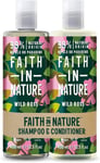 Faith in Nature Natural Wild Rose Hair Shampoo & Conditioner Set 2 X 400ml Vegan