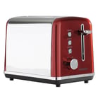Daewoo Kensington Toaster 2 Slice Defrost Reheat Stainless Steel Red Brand New
