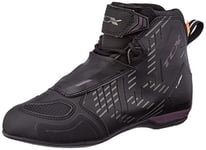 TCX R04D Lady Wateproof Chaussures de Moto Imperméables pour Femmes, Dessus en Maille avec Revêtement Thermofusible, Lacets et Fermeture Velcro, Black, 37 EU