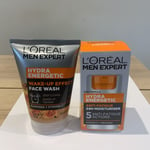 L'Oreal Men Expert Hydra Energetic Anti-Fatigue Moisturiser 50ml & Face Wash 50m