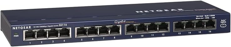 (Gs116¿Switch Ethernet 16 Ports Rj45 Métal Gigabit(10/100/1000),Switch Rj45,Switch 16 Ports Gigabit Avec Position Bureau Ou Au Mur,Protection Prosafe,Garantie À Vie Idéal Pme Et Tpe