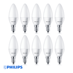 Philips CorePro 7W Frosted 806 Lumens Candle E14 Non-Dim Warm White 2700K-10pack