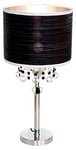 Caithness Bedside Table Lamp, Glass, Black