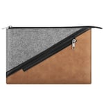TiMOVO 13.3 Inch Laptop Sleeve Case for Galaxy Tab S8+ 12.4", iPad Pro 12.9 2020/2021, MacBook Air 13 Inch, MacBook Pro 13", Surface Pro X/7/6/5/4/3, Felt+PU Leather Protective Bag, Brown