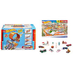Hot Wheels Race Crate with 3 Stunts in 1 Set Portable Storage Ages 6 to 10, GKT87 & Advent Calendar 2023, 8 Hot Wheels Cars and 16 Winter-Themed Accessories behind 24 Numbered Doors Plus a Playmat