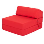 Ready Steady Bed Red Fold Out Sofa Bed Futon Chair Guest Z bed Mattress